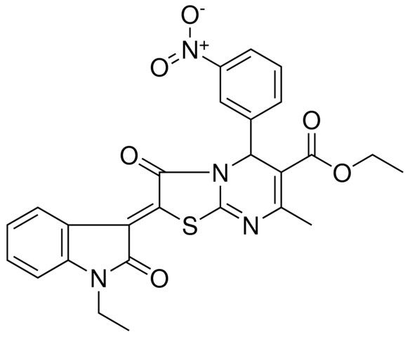 ETHYL (2Z)-2-(1-ETHYL-2-OXO-1,2-DIHYDRO-3H-INDOL-3-YLIDENE)-7-METHYL-5-(3-NITROPHENYL)-3-OXO-2,3-DIHYDRO-5H-[1,3]THIAZOLO[3,2-A]PYRIMIDINE-6-CARBOXYLATE