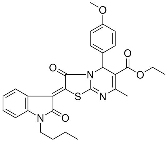 ETHYL (2Z)-2-(1-BUTYL-2-OXO-1,2-DIHYDRO-3H-INDOL-3-YLIDENE)-5-(4-METHOXYPHENYL)-7-METHYL-3-OXO-2,3-DIHYDRO-5H-[1,3]THIAZOLO[3,2-A]PYRIMIDINE-6-CARBOXYLATE