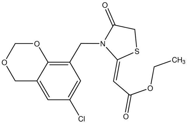 Ethyl (2<i>Z</i>)-{3-[(6-Cl-4<i>H</i>-1,3-benzodioxin-8-yl)Me]-4-oxo-2-thiazolidinylidene}OAc