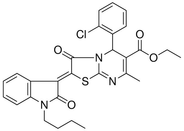 ETHYL (2Z)-2-(1-BUTYL-2-OXO-1,2-DIHYDRO-3H-INDOL-3-YLIDENE)-5-(2-CHLOROPHENYL)-7-METHYL-3-OXO-2,3-DIHYDRO-5H-[1,3]THIAZOLO[3,2-A]PYRIMIDINE-6-CARBOXYLATE