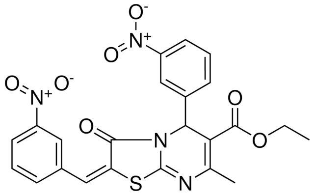 ETHYL (2E)-7-METHYL-2-(3-NITROBENZYLIDENE)-5-(3-NITROPHENYL)-3-OXO-2,3-DIHYDRO-5H-[1,3]THIAZOLO[3,2-A]PYRIMIDINE-6-CARBOXYLATE