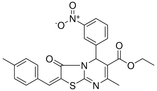 ETHYL (2E)-7-METHYL-2-(4-METHYLBENZYLIDENE)-5-(3-NITROPHENYL)-3-OXO-2,3-DIHYDRO-5H-[1,3]THIAZOLO[3,2-A]PYRIMIDINE-6-CARBOXYLATE