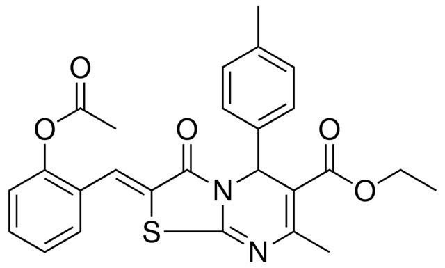 ETHYL (2Z)-2-[2-(ACETYLOXY)BENZYLIDENE]-7-METHYL-5-(4-METHYLPHENYL)-3-OXO-2,3-DIHYDRO-5H-[1,3]THIAZOLO[3,2-A]PYRIMIDINE-6-CARBOXYLATE