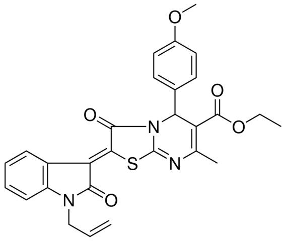 ETHYL (2Z)-2-(1-ALLYL-2-OXO-1,2-DIHYDRO-3H-INDOL-3-YLIDENE)-5-(4-METHOXYPHENYL)-7-METHYL-3-OXO-2,3-DIHYDRO-5H-[1,3]THIAZOLO[3,2-A]PYRIMIDINE-6-CARBOXYLATE