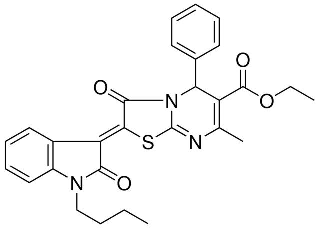 ETHYL (2Z)-2-(1-BUTYL-2-OXO-1,2-DIHYDRO-3H-INDOL-3-YLIDENE)-7-METHYL-3-OXO-5-PHENYL-2,3-DIHYDRO-5H-[1,3]THIAZOLO[3,2-A]PYRIMIDINE-6-CARBOXYLATE