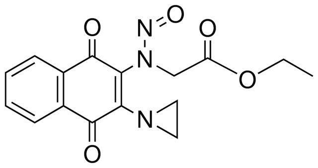 ETHYL {1-[3-(1-AZIRIDINYL)-1,4-DIOXO-1,4-DIHYDRO-2-NAPHTHALENYL]-2-OXOHYDRAZINO}ACETATE