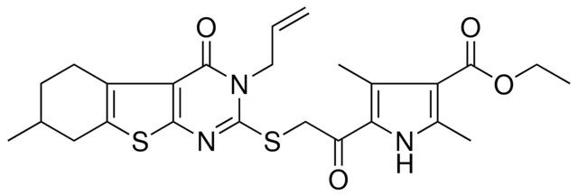 ETHYL 5-{[(3-ALLYL-7-METHYL-4-OXO-3,4,5,6,7,8-HEXAHYDRO[1]BENZOTHIENO[2,3-D]PYRIMIDIN-2-YL)SULFANYL]ACETYL}-2,4-DIMETHYL-1H-PYRROLE-3-CARBOXYLATE