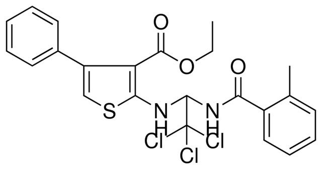 ETHYL 4-PHENYL-2-({2,2,2-TRICHLORO-1-[(2-METHYLBENZOYL)AMINO]ETHYL}AMINO)-3-THIOPHENECARBOXYLATE