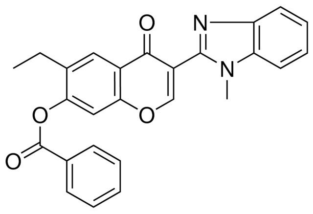 BENZOIC ACID 6-ET-3-(1-METHYL-1H-BENZOIMIDAZOL-2-YL)-4-OXO-4H-CHROMEN-7-YL ESTER