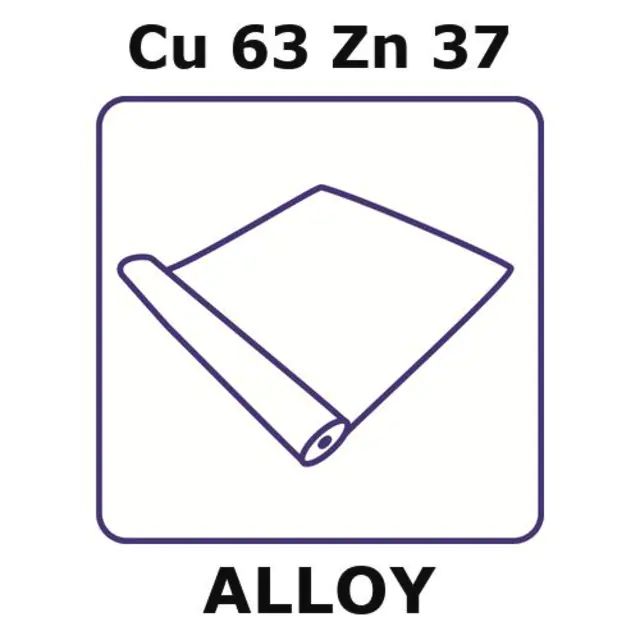 Brass alloy, Cu63Zn37