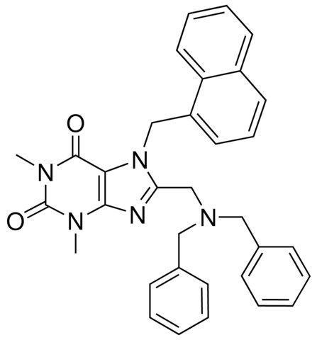 8-[(DIBENZYLAMINO)METHYL]-1,3-DIMETHYL-7-(1-NAPHTHYLMETHYL)-3,7-DIHYDRO-1H-PURINE-2,6-DIONE