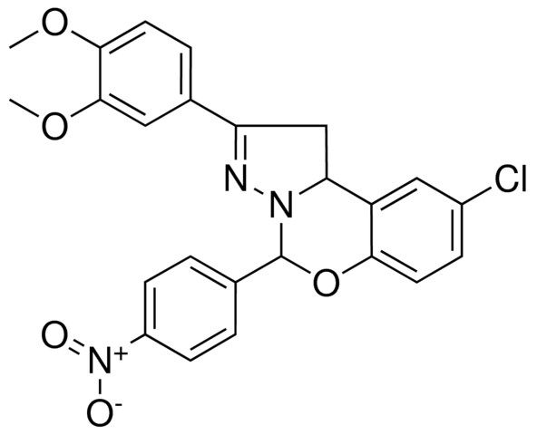 9-CHLORO-2-(3,4-DIMETHOXYPHENYL)-5-(4-NITROPHENYL)-1,10B-DIHYDROPYRAZOLO[1,5-C][1,3]BENZOXAZINE