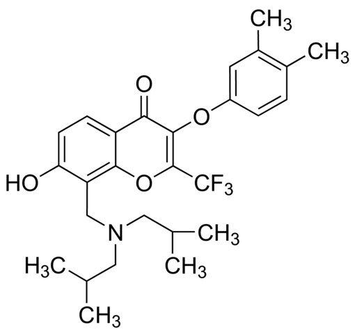 8-[(Diisobutylamino)methyl]-3-(3,4-dimethylphenoxy)-7-hydroxy-2-(trifluoromethyl)-4<i>H</i>-chromen-4-one