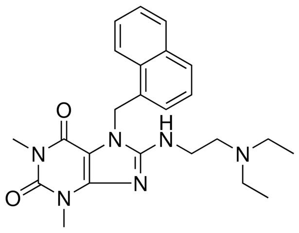 8-{[2-(DIETHYLAMINO)ETHYL]AMINO}-1,3-DIMETHYL-7-(1-NAPHTHYLMETHYL)-3,7-DIHYDRO-1H-PURINE-2,6-DIONE