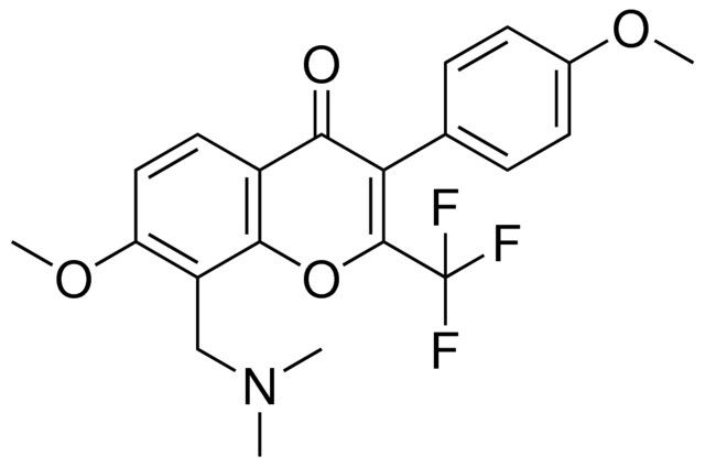 8-((DIMETHYLAMINO)ME)-7-MEO-3-(4-MEO-PH)-2-(TRIFLUOROMETHYL)-4H-CHROMEN-4-ONE