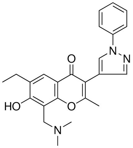 8-((DIMETHYLAMINO)ME)-6-ET-7-HO-2-ME-3-(1-PH-1H-PYRAZOL-4-YL)-4H-CHROMEN-4-ONE