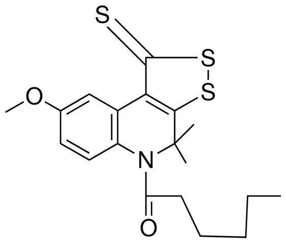 5-HEXANOYL-8-METHOXY-4,4-DIMETHYL-4,5-DIHYDRO-1H-[1,2]DITHIOLO[3,4-C]QUINOLINE-1-THIONE