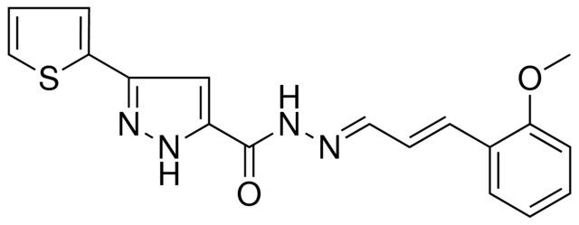 5-THIOPHEN-2-YL-2H-PYRAZOLE-3-CARBOXYLIC ACID (3-(2-MEO-PH)-ALLYLIDENE)HYDRAZIDE