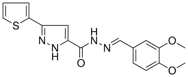 5-THIOPHEN-2-YL-2H-PYRAZOLE-3-CARBOXYLIC ACID (3,4-DI-MEO-BENZYLIDENE)-HYDRAZIDE