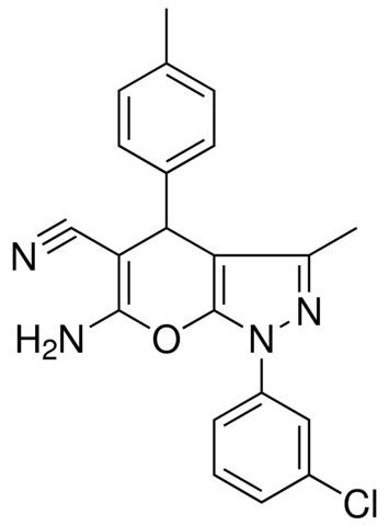 6-AMINO-1-(3-CL-PH)-3-ME-4-P-TOLYL-1,4-2H-PYRANO(2,3-C)PYRAZOLE-5-CARBONITRILE