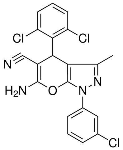 6-AMINO-1-(3-CHLOROPHENYL)-4-(2,6-DICHLOROPHENYL)-3-METHYL-1,4-DIHYDROPYRANO[2,3-C]PYRAZOLE-5-CARBONITRILE