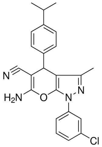 6-AMINO-1-(3-CHLOROPHENYL)-4-(4-ISOPROPYLPHENYL)-3-METHYL-1,4-DIHYDROPYRANO[2,3-C]PYRAZOLE-5-CARBONITRILE