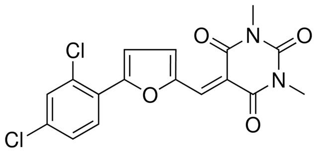 5-(5-(2,4-DICHLORO-PH)-FURAN-2-YLMETHYLENE)-1,3-DIMETHYL-PYRIMIDINE-2,4,6-TRIONE