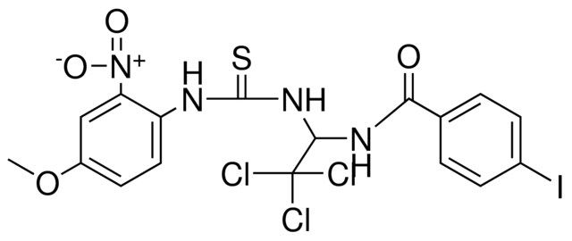 4-I-N-(2,2,2-TRICHLORO-1-(3-(4-MEO-2-NITRO-PHENYL)-THIOUREIDO)-ETHYL)-BENZAMIDE