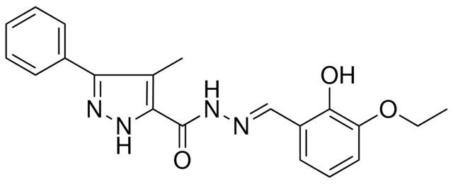 4-ME-5-PH-2H-PYRAZOLE-3-CARBOXYLIC ACID (3-ETHOXY-2-HO-BENZYLIDENE)-HYDRAZIDE