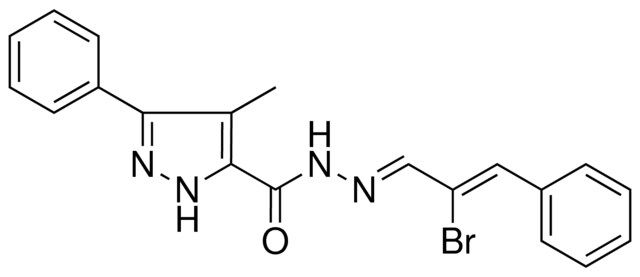 4-ME-5-PH-2H-PYRAZOLE-3-CARBOXYLIC ACID (2-BROMO-3-PHENYL-ALLYLIDENE)-HYDRAZIDE