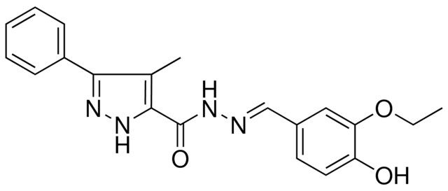 4-ME-5-PH-2H-PYRAZOLE-3-CARBOXYLIC ACID (3-ETHOXY-4-HO-BENZYLIDENE)-HYDRAZIDE