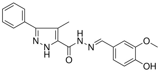 4-ME-5-PH-2H-PYRAZOLE-3-CARBOXYLIC ACID (4-HO-3-METHOXY-BENZYLIDENE)-HYDRAZIDE