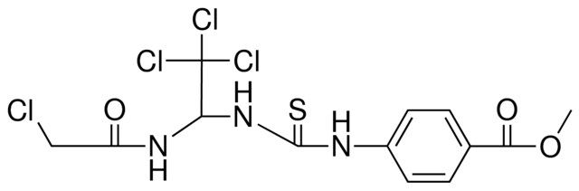 4-(3-(2,2,2-TRICHLORO-1-(2-CL-ACETYLAMINO)-ET)-THIOUREIDO)-BENZOIC ACID ME ESTER