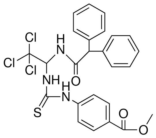 4-(3-(2,2,2-TRICHLORO-DIPHENYLACETYLAMINO-ET)-THIOUREIDO)-BENZOIC ACID ME ESTER