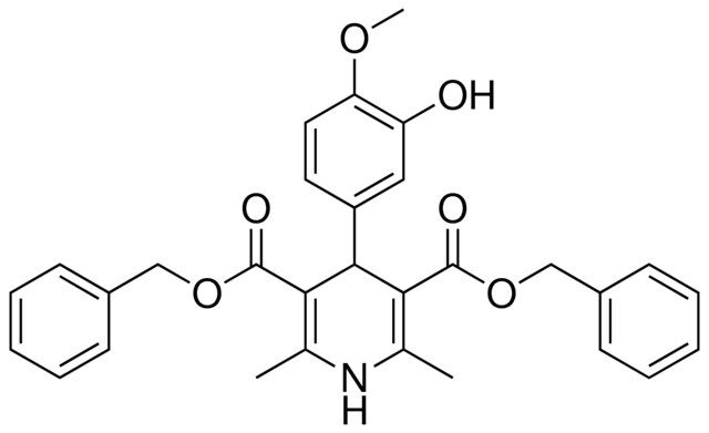 4-(3-HO-4-MEO-PH)-2,6-DI-ME-1,4-2H-PYRIDINE-3,5-DICARBOXYLIC ACID DIBENZYL ESTER