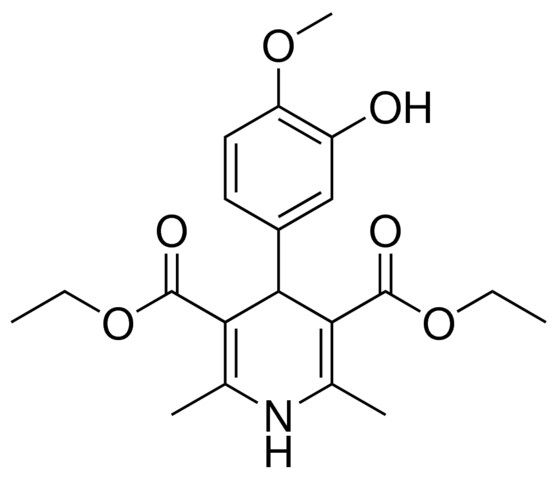 4-(3-HO-4-MEO-PH)-2,6-DIMETHYL-1,4-2H-PYRIDINE-3,5-DICARBOXYLIC ACID DI-ET ESTER