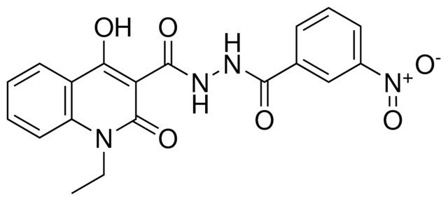 3-NITRO-BENZOIC ACID N'-(1-ET-4-HO-2-OXO-1,2-2H-QUINOLINE-3-CARBONYL)-HYDRAZIDE