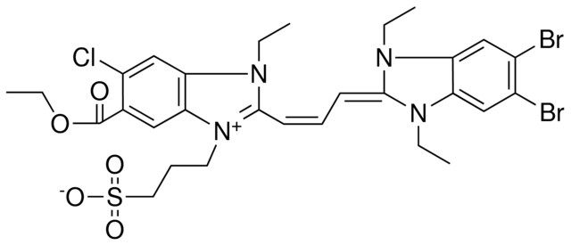 3-[5-CHLORO-2-[(1Z)-3-(5,6-DIBROMO-1,3-DIETHYL-1,3-DIHYDRO-2H-BENZIMIDAZOL-2-YLIDENE)-1-PROPENYL]-6-(ETHOXYCARBONYL)-3-ETHYL-3H-BENZIMIDAZOL-1-IUM-1-YL]-1-PROPANESULFONATE