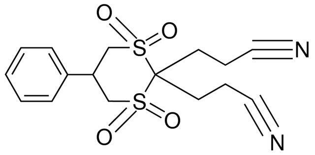 3-(2-(2-CYANO-ET)-1,1,3,3-TETRAOXO-5-PHENYL-,-(1,3)DITHIAN-2-YL)-PROPIONITRILE