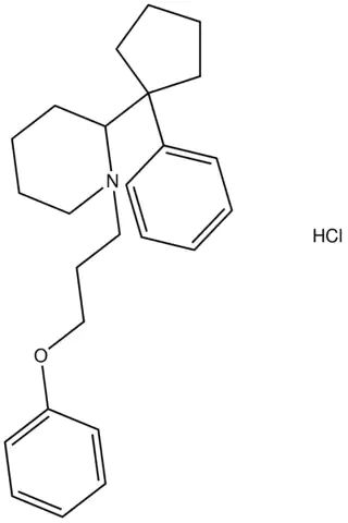 1-(3-phenoxypropyl)-2-(1-phenylcyclopentyl)piperidine hydrochloride