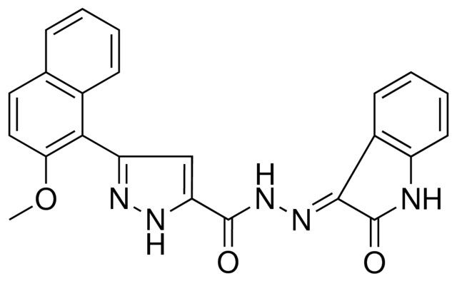 3-(2-METHOXY-1-NAPHTHYL)-N'-[(3E)-2-OXO-1,2-DIHYDRO-3H-INDOL-3-YLIDENE]-1H-PYRAZOLE-5-CARBOHYDRAZIDE