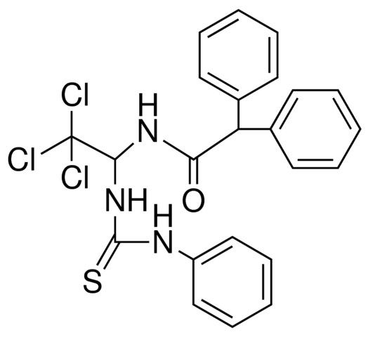 2,2-DIPHENYL-N-(2,2,2-TRICHLORO-1-(3-PHENYL-THIOUREIDO)-ETHYL)-ACETAMIDE