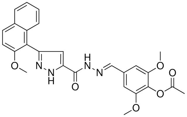 2,6-DIMETHOXY-4-[(E)-({[3-(2-METHOXY-1-NAPHTHYL)-1H-PYRAZOL-5-YL]CARBONYL}HYDRAZONO)METHYL]PHENYL ACETATE