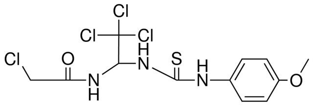 2-CHLORO-N-(2,2,2-TRICHLORO-1-(3-(4-METHOXY-PHENYL)-THIOUREIDO)-ETHYL)-ACETAMIDE