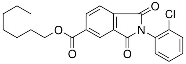 2-(2-CL-PH)-1,3-DIOXO-2,3-DIHYDRO-1H-ISOINDOLE-5-CARBOXYLIC ACID HEPTYL ESTER