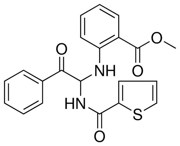 2-(2-OXO-2-PH-1-((THIOPHENE-2-CARBONYL)-AMINO)-ETHYLAMINO)-BENZOIC ACID ME ESTER