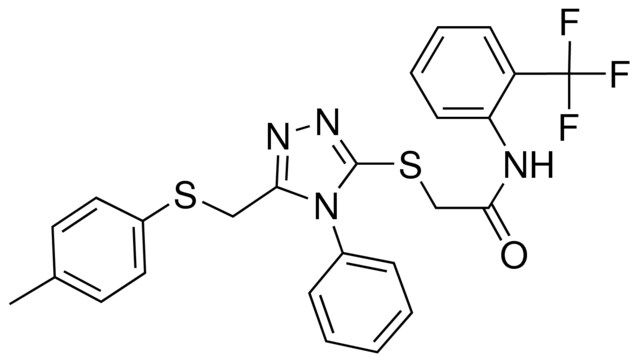 2-[(5-{[(4-METHYLPHENYL)SULFANYL]METHYL}-4-PHENYL-4H-1,2,4-TRIAZOL-3-YL)SULFANYL]-N-[2-(TRIFLUOROMETHYL)PHENYL]ACETAMIDE