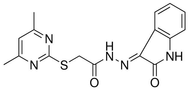 2-[(4,6-DIMETHYL-2-PYRIMIDINYL)SULFANYL]-N'-[(3E)-2-OXO-1,2-DIHYDRO-3H-INDOL-3-YLIDENE]ACETOHYDRAZIDE