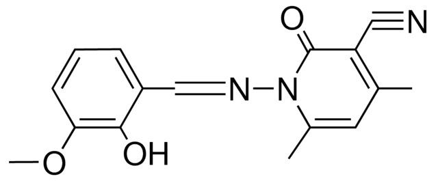 1,2-DIHYDRO-4,6-DIMETHYL-1-(3-METHOXYSALICYLIDENEAMINO)-2-OXONICOTINONITRILE