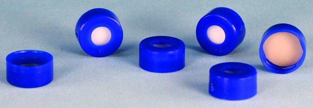 Certified polypropylene bonded caps with septa, pkg of 100